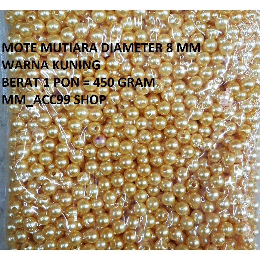 1 Pon Manik Mote Mutiara Diameter 8mm - Payet Mutiara 8mm