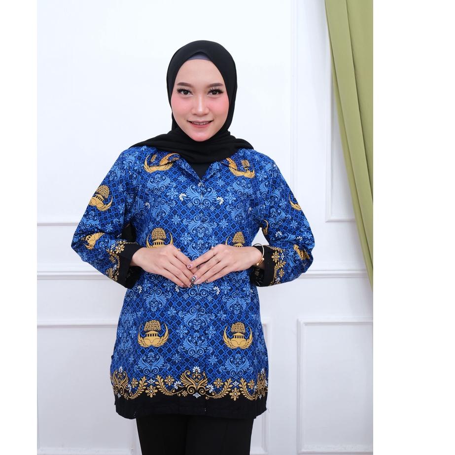 드 Batik Korpri Pria Wanita Korpri Baju Dinas 2022  Batik Couple Korpri Lengan Panjang korpri  2022 p