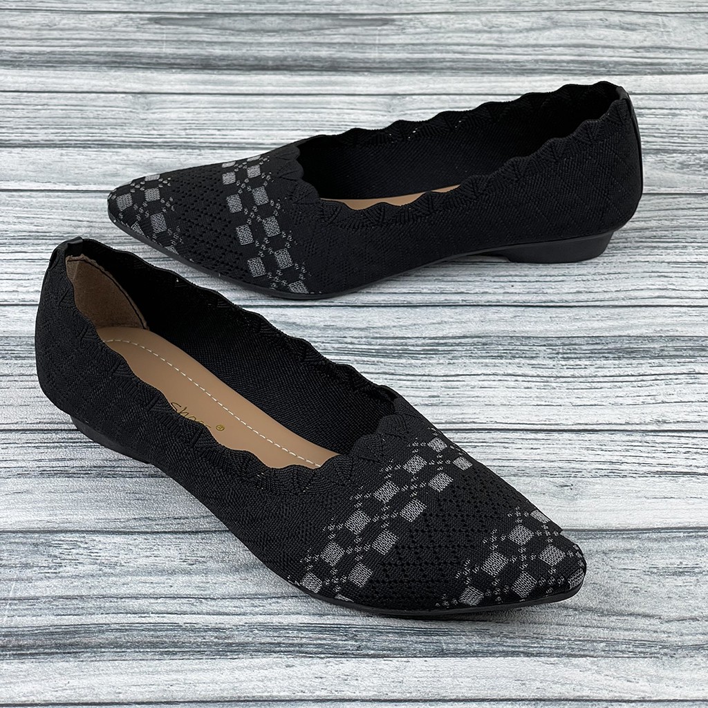 Sepatu Wanita Flatshoes Rajut Impor LC13 - CLARENZO