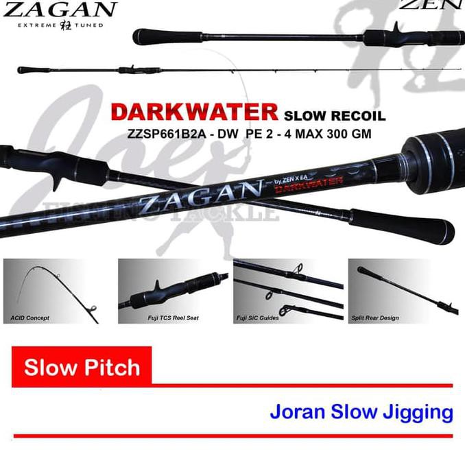 Kualitas Terbaik Zen Zagan Dark Water Pe 2-4 OH Jigging Rod ZZSP661B2A-DW Joran Pancing SDWEP