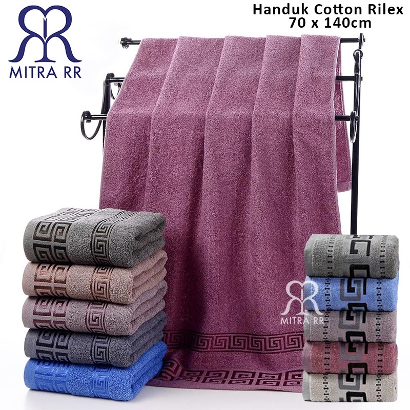 Handuk Mandi Dewasa Rilex 70 x 140 cm | Handuk Hotel Premium Cotton Halus Tebal Cepat Menyerap