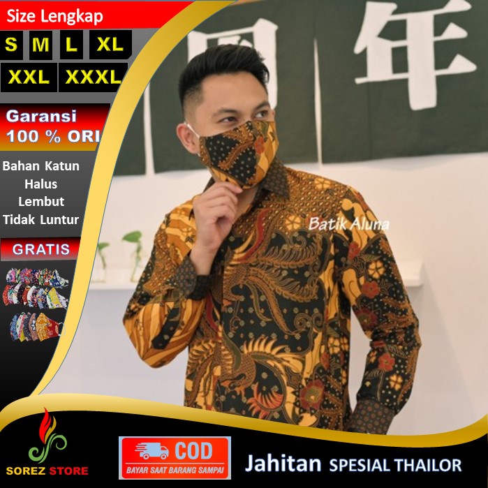 Batik Pria Lengan Panjang Modern Jumbo Full Furing Modern Mewah Elegan Terlaris Terbaru Jogja P97