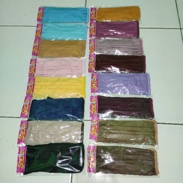 Masker Kain Polos &amp; Motif. Tali (Katun)