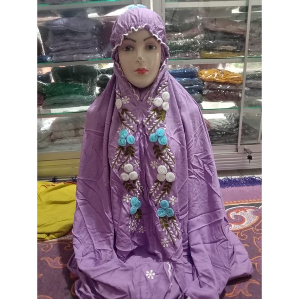 COD•MUKENA TERUSAN BORDIR TILE DADA / KALUNG / RAMBAT RAYON PREMIUM