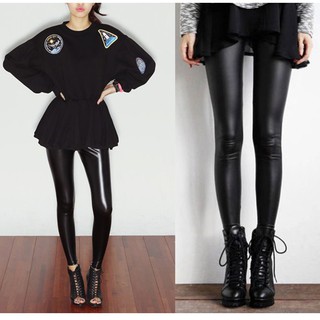 Celana Legging Panjang Gaya Korea Bahan Kulit Imitasi Celana Legging Panjang Gaya Korea Bahan Kulit Imitasi