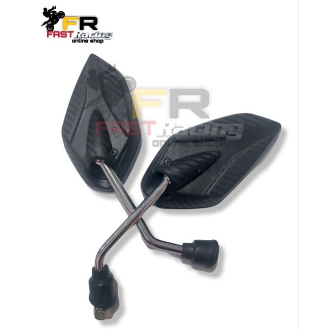 Spion Standar Yamaha Model Jupiter Z Carbon Dop Gagang Chrome panjang Tangkai 15Cm