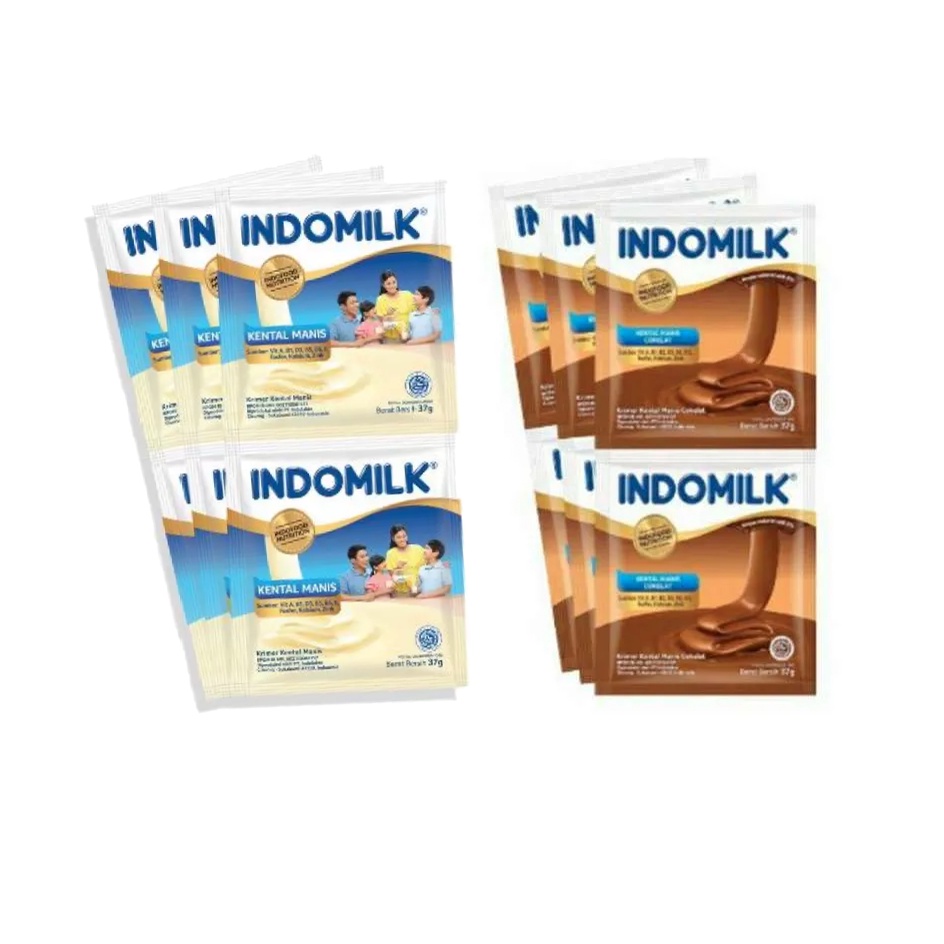 

Indomilk Susu Kental Manis [6 pcs/ Sachet] - Vanilla / Cokelat