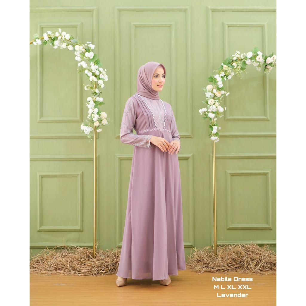 (COD) DRESS NABILA , DRESS PESTA MEWAH ,DRESS KEKINIAN ,DRESS PESTA MUSLIMAH / LIMITED EDITION , ORI