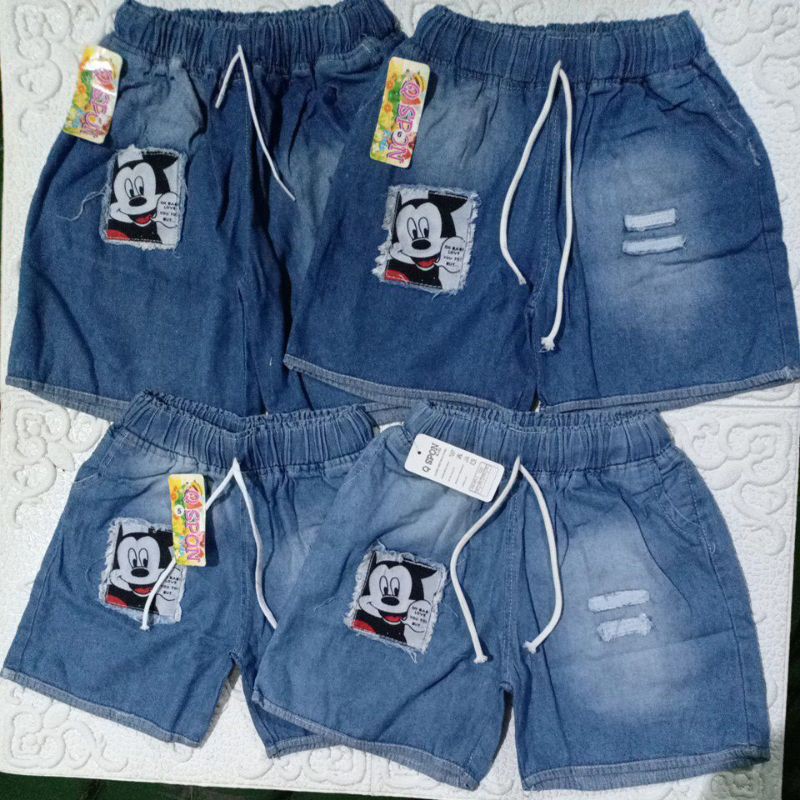 CELANA PENDEK JEANS BORDIR RAWIS ANAK