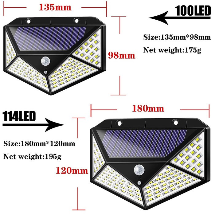 TaffLED Lampu Taman Solar Panel Sensor Gerak Outdoor IP44 100 LED