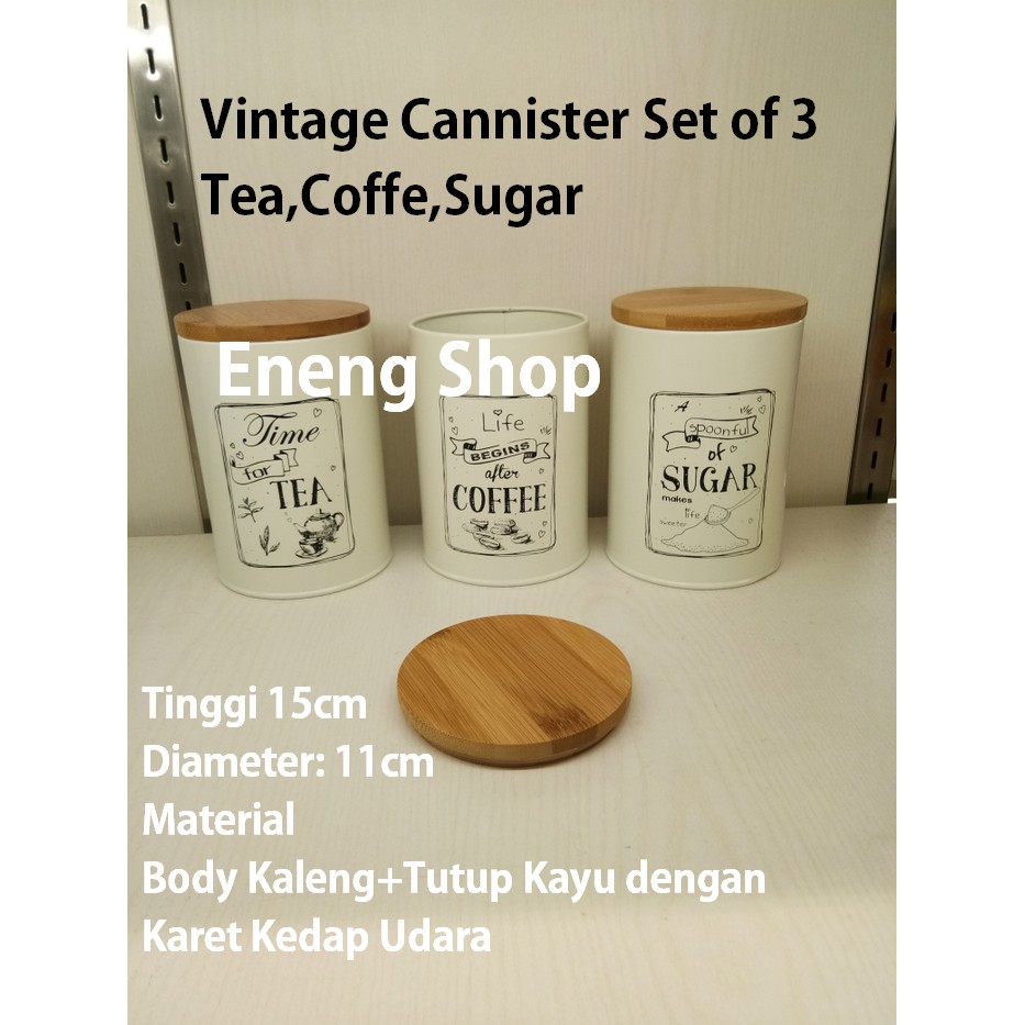 EXCLUSIVE  Kaleng Set Toples gula teh kopi Cannister set Kotak kaleng vintage