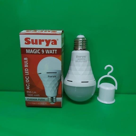 LAMPU EMERGENCY LED SURYA MAGIC 9 WATT LAMPU DARURAT LED BULB 9 WATT LAMPU LED 9 WATT LAMPU LED BULB AC/DC 9 WATT