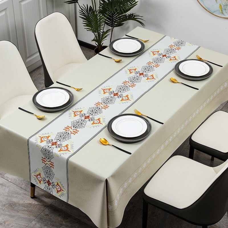 Premium PVC Table Cloth/Taplak Meja Makan Waterproof Tahan Air 140x180