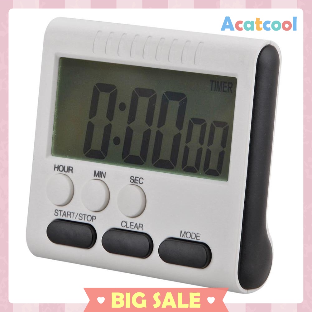 Magnetic Large LCD Digital Kitchen Timer Alarm Count Up Down Clock 24 Hours