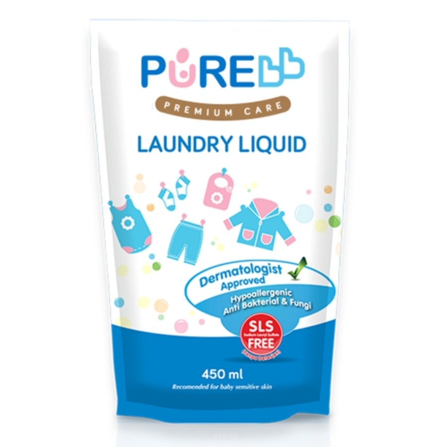 [TERMURAH] PURE BB Laundry Liquid 450ml Refill | Detergent Bayi Pure Baby Laundry Detergent