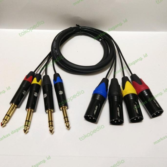 Jual snake kabel 4ch komplit jack xlr male to akai stereo 1 meter
