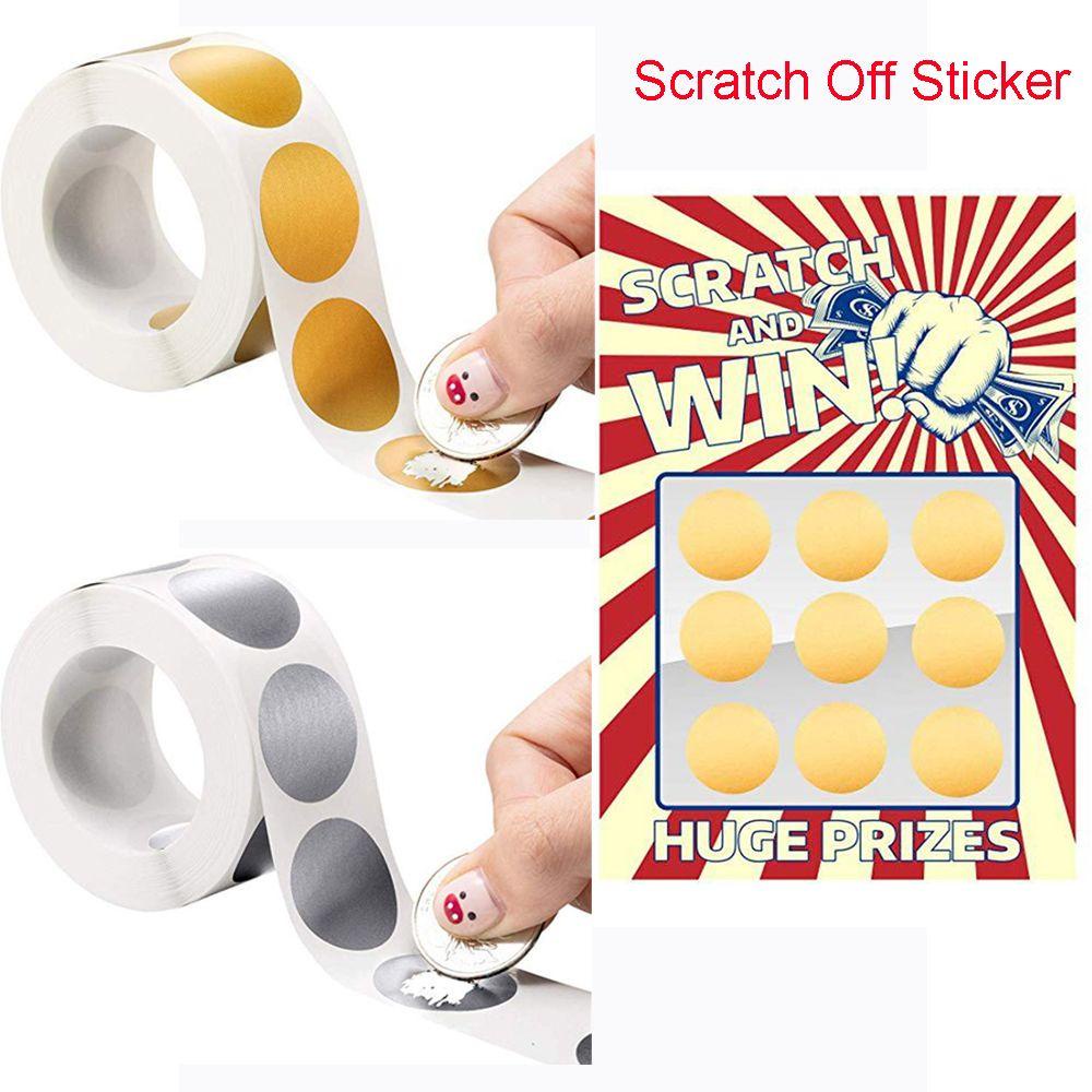 Chookyy 300/600pcs Scratch Off Sticker Kartu Kosong Perlengkapan Pesta Bisnis Label