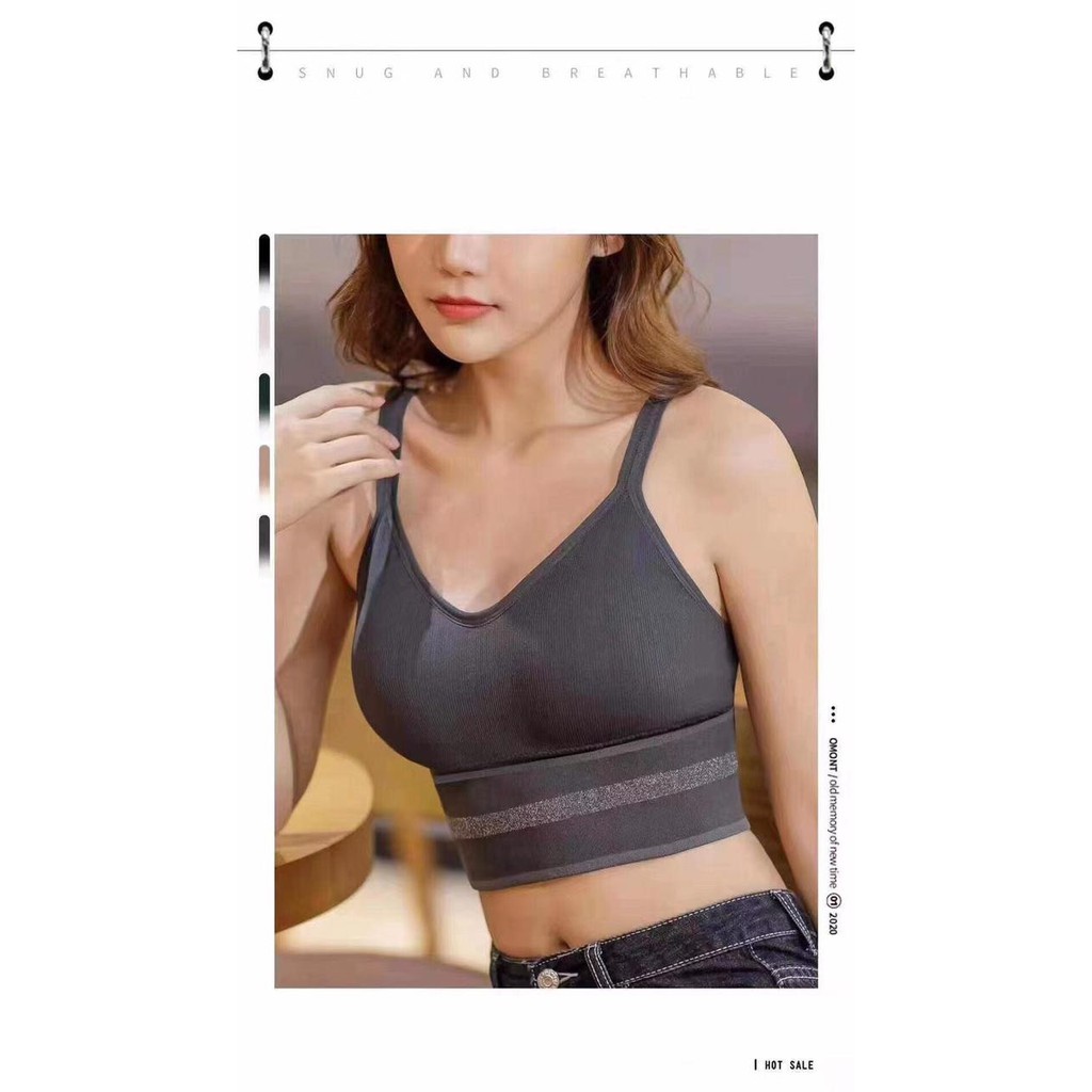 BRGUNIK Bra Sport Wanita / Halter Tops / Tank Top / Singlet Tali / Inner / Daleman B048