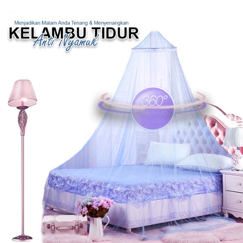 COD - C1 - Party House / Kelambu Tempat Tidur Bulat Gantung Anti Nyamuk 60cm x 250xm Kelambu Besar