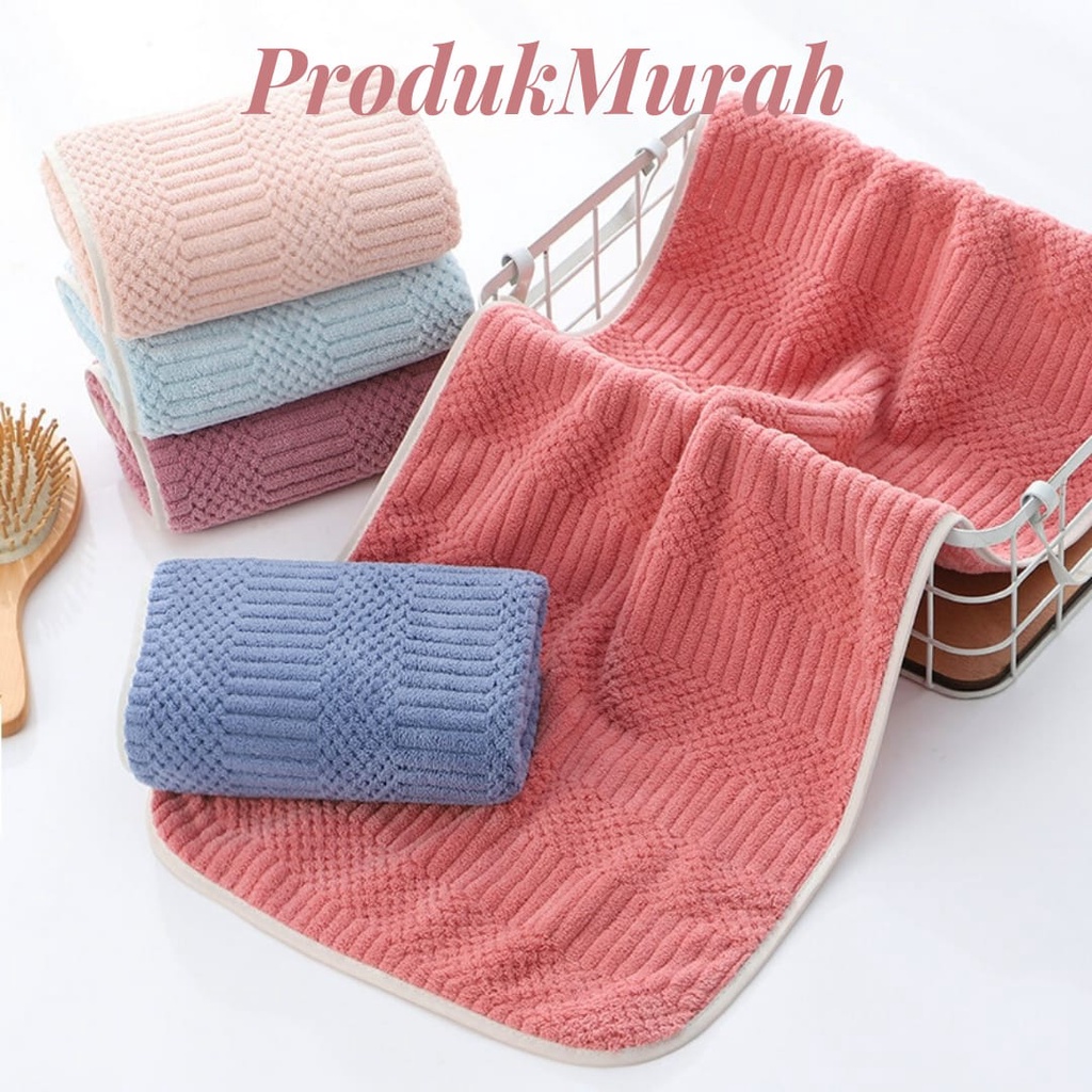 Handuk mandi bulu 70cmx140cm / handuk dewasa / polos salur besar daya serap tinggi dan lembut