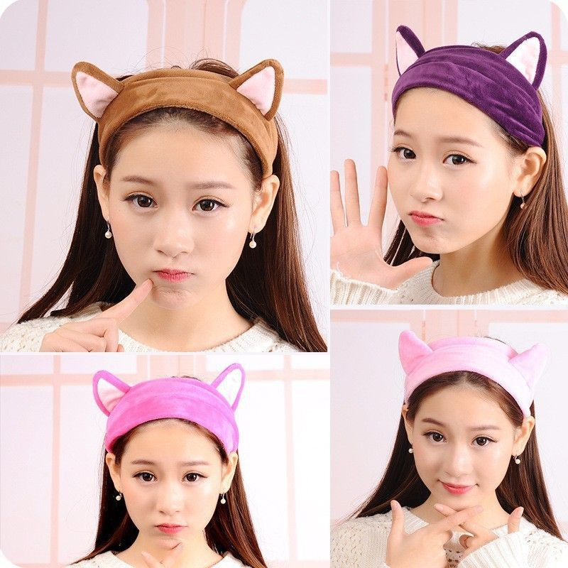 ❤Miss.Vinka❤ Bandana Korea Motif Kuping Kucing Hairband Import Korea Lucu