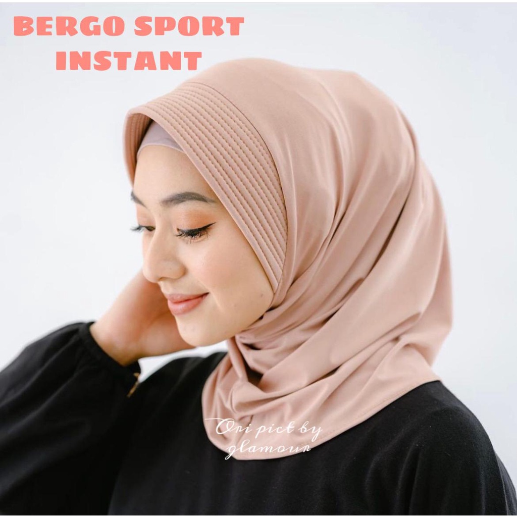 Hijab sport Instant Bahan Jersey Premium