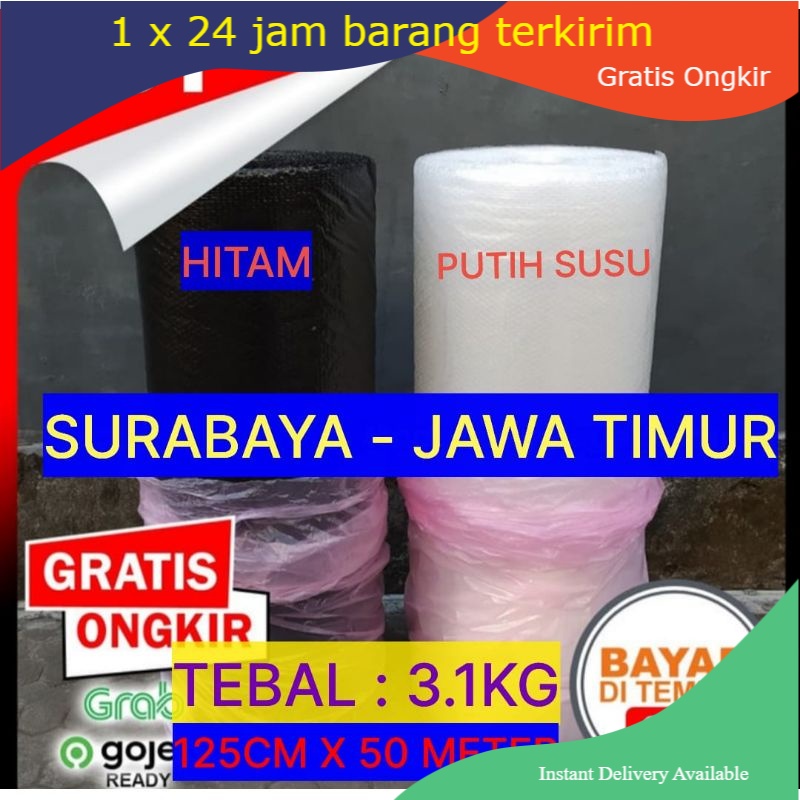 

Bubble Wrap Roll Murah hitam bening 125cm x 50m mulyorejo surabaya malang