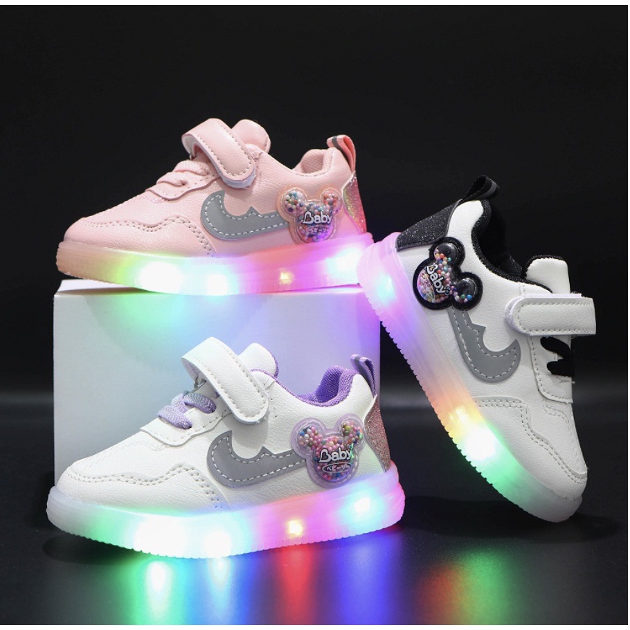 babyfit [21-30] sepatu sneakers anak sepatu lampu led MITCHI SAND jm-0510r