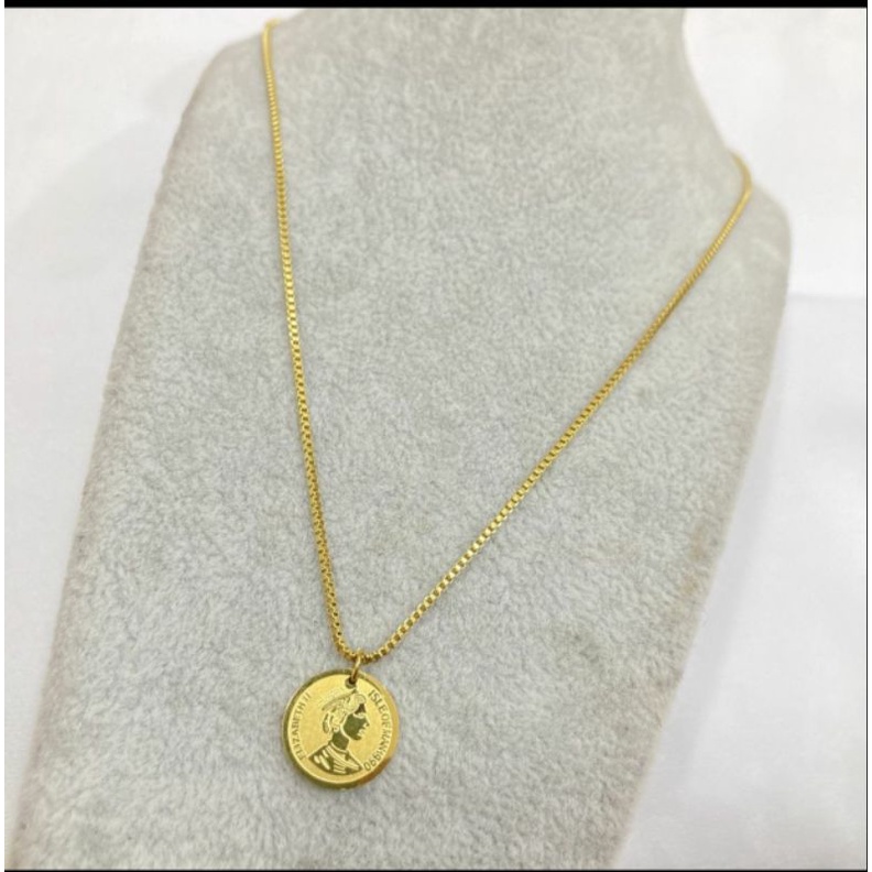 Kalung Gaya Barat Retro Coin Pendant Kualitas Tinggi N23092104