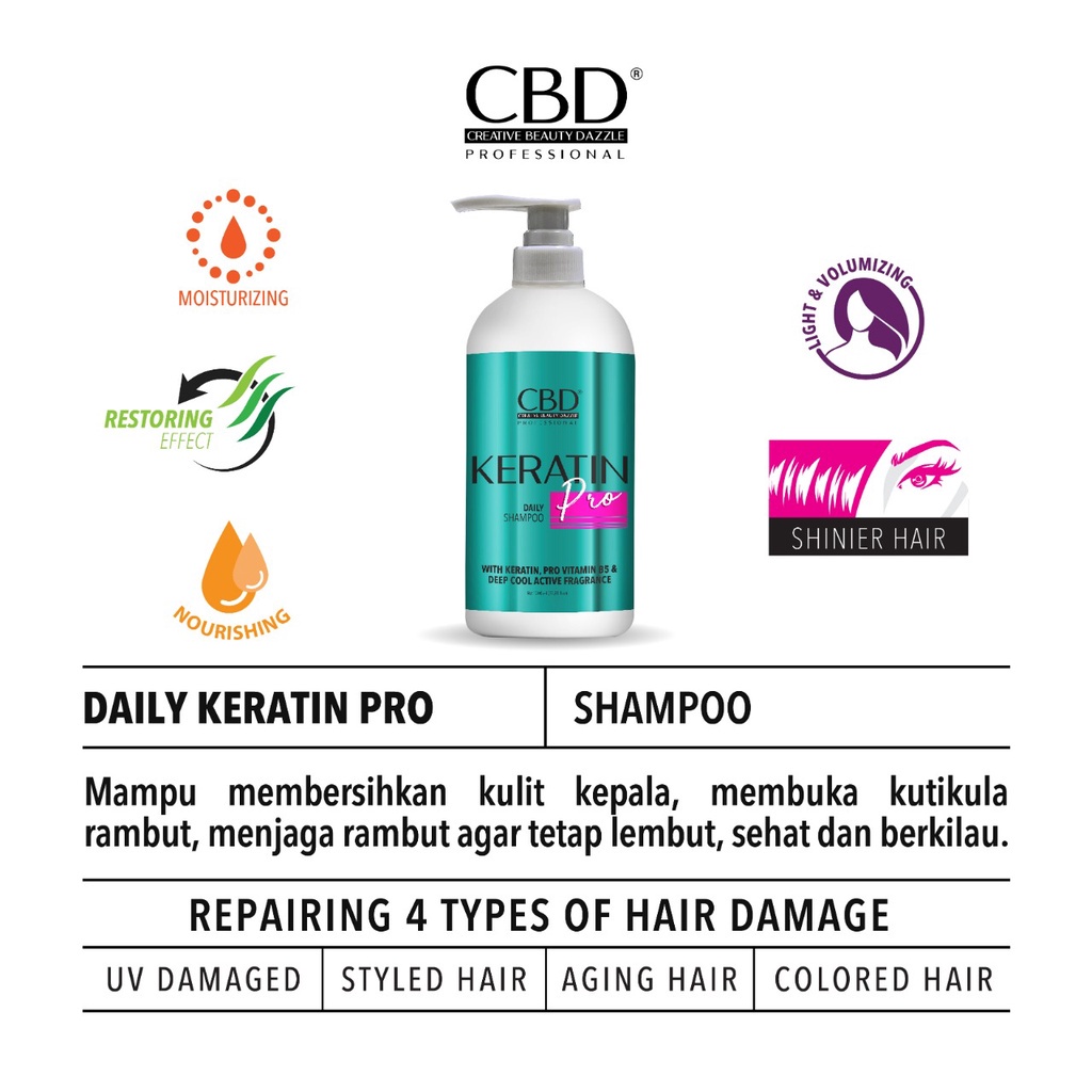 CBD PROFESSIONAL Keratin Daily Pro - Shampoo Conditioner Hair Mask