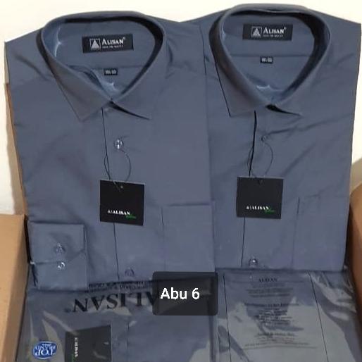 ALISAN Original Slimfit Kemeja Pria Lengan Panjang Abu 6 (Abu tua)