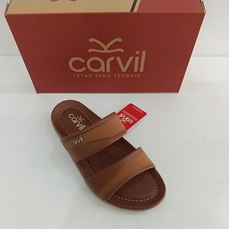 Sandal Kasual Pria Merk Carvil Tipe Alfredo 02 Warna Stone | Sandal Sopan Carvil | Sandal Carvil