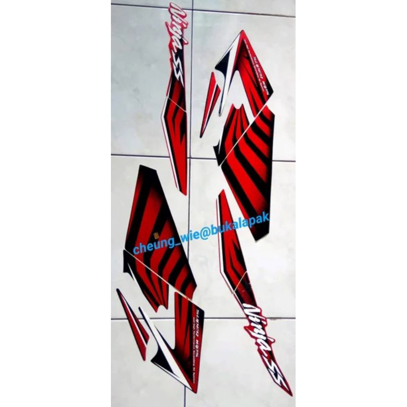 lis body / striping / stiker kawasaki ninja ss loreng zebra merah 2014 / 2015