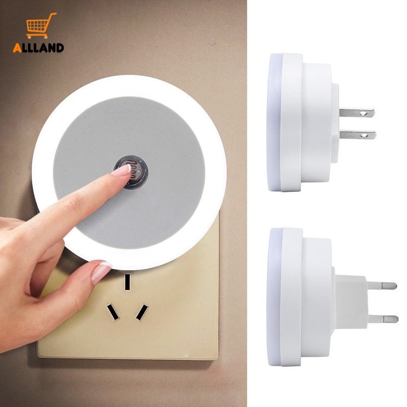 Lampu Malam LED Bulat 2 Gaya Plug EU US Portable Untuk Dekorasi Kamar Tidur