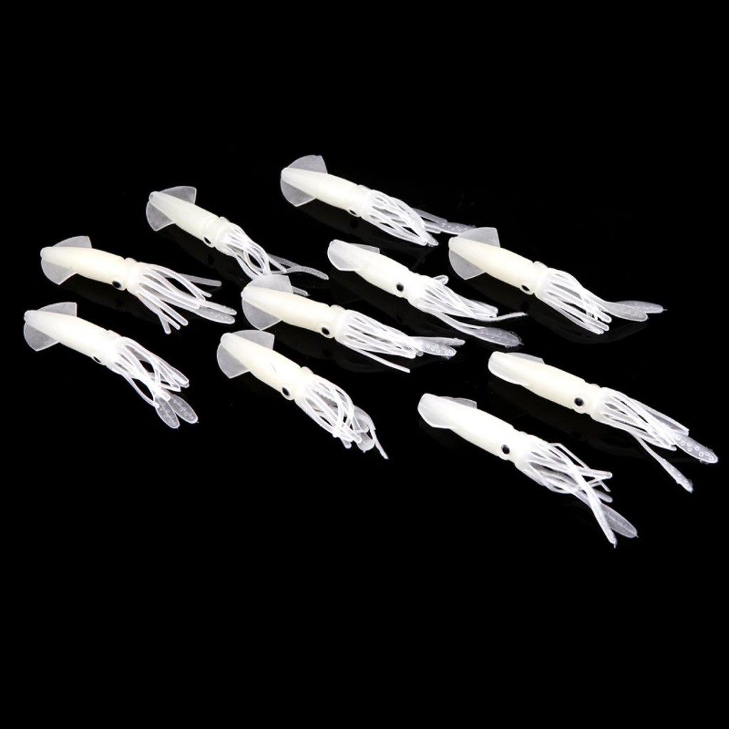 Hot Promo ! Umpan Pancing Luminous Squid Soft Bait Lure 10 PCS