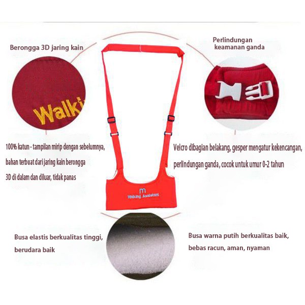 Baby Walking Assistant Baby Walker Belt Sabuk Pengaman Alat Bantu Jalan Bayi