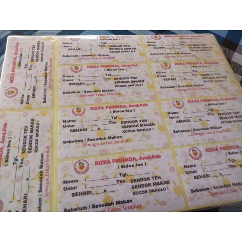 etiket obat full print,  etiket syrup obat,,  stcker obat, etiket obat bidan,dokter,mantri