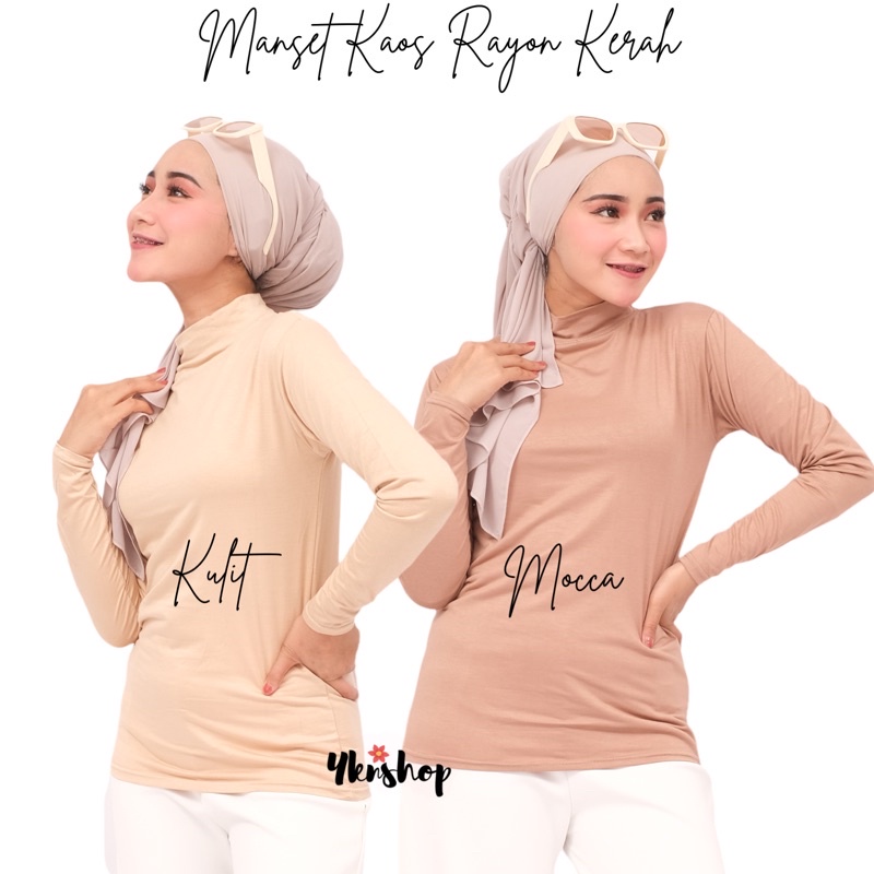 Manset Kaos Wanita Bahan Rayon Kerah size XL LD 86cm-95cm