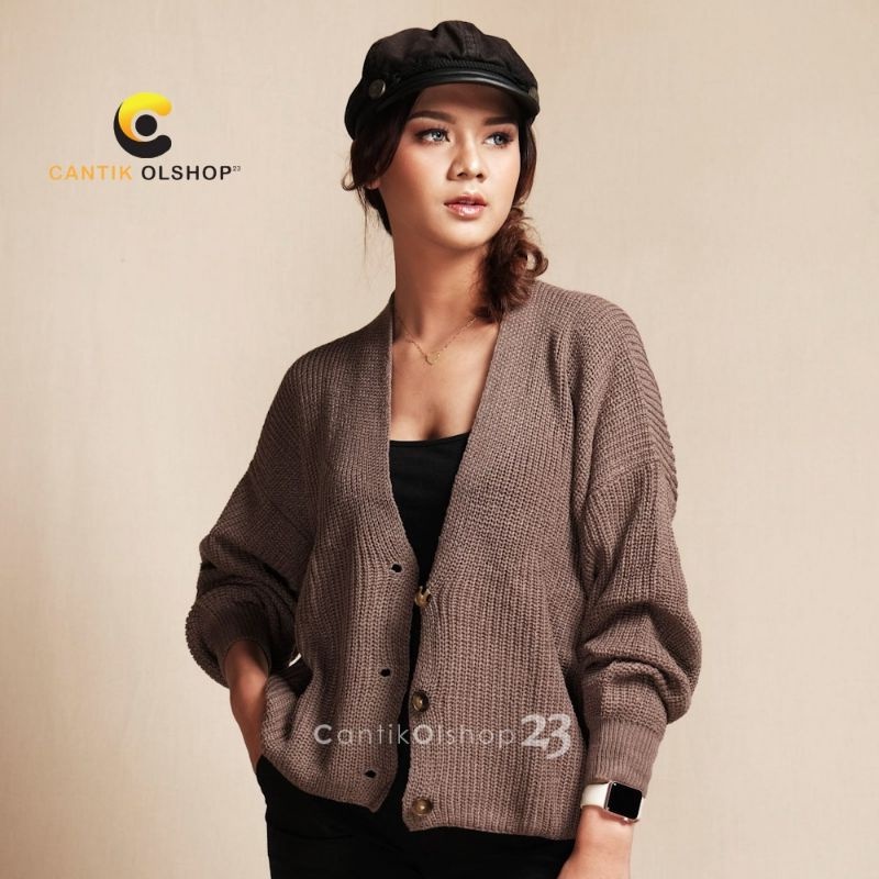 CS042 Shabby Pullover Cardigan Crop Premium Tebal