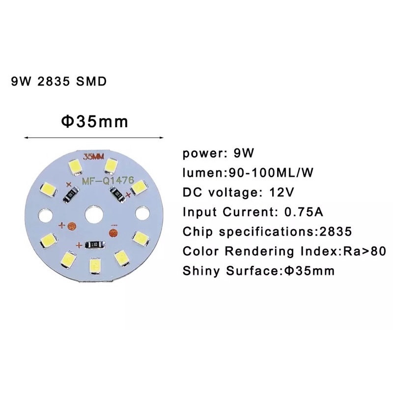 Lampu DC 12V LED 9W SMD 2835 DIY Bohlam Led