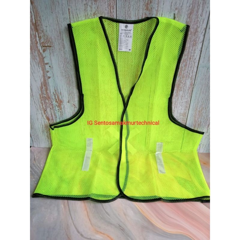 Rompi Jaring Jala Proyek Safety Vest Orange Hijau