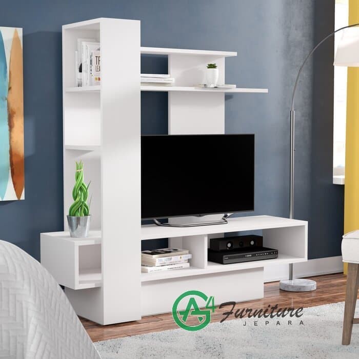 Bufet TV Minimalis Modern Maloy - Kayu Mahoni