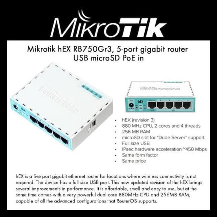 MIKROTIK RouterBoard RB750Gr3 (hEX) Router Mikrotik