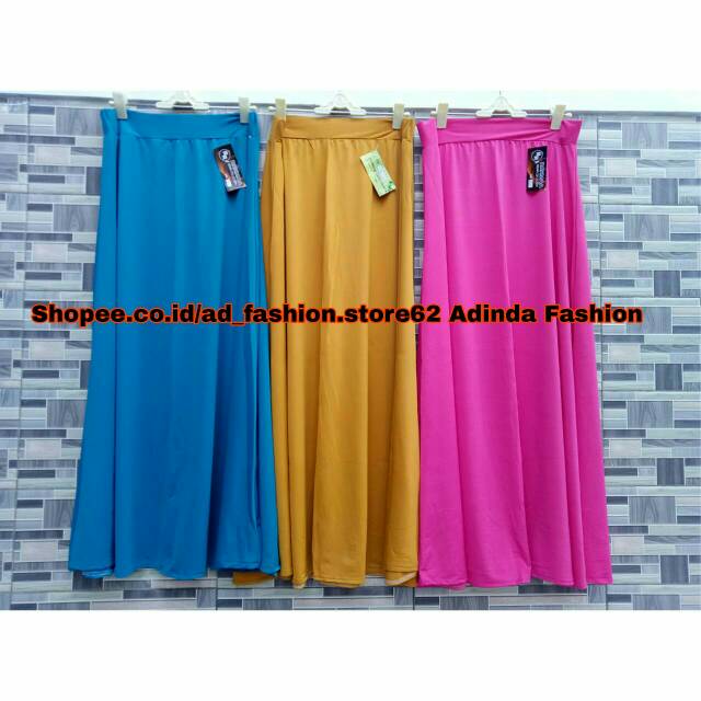 CUCI GUDANG Rok Panjang Wanita Bahan Jersey Polos Pakaian Cewek Bawahan NR_Outfit Official COD