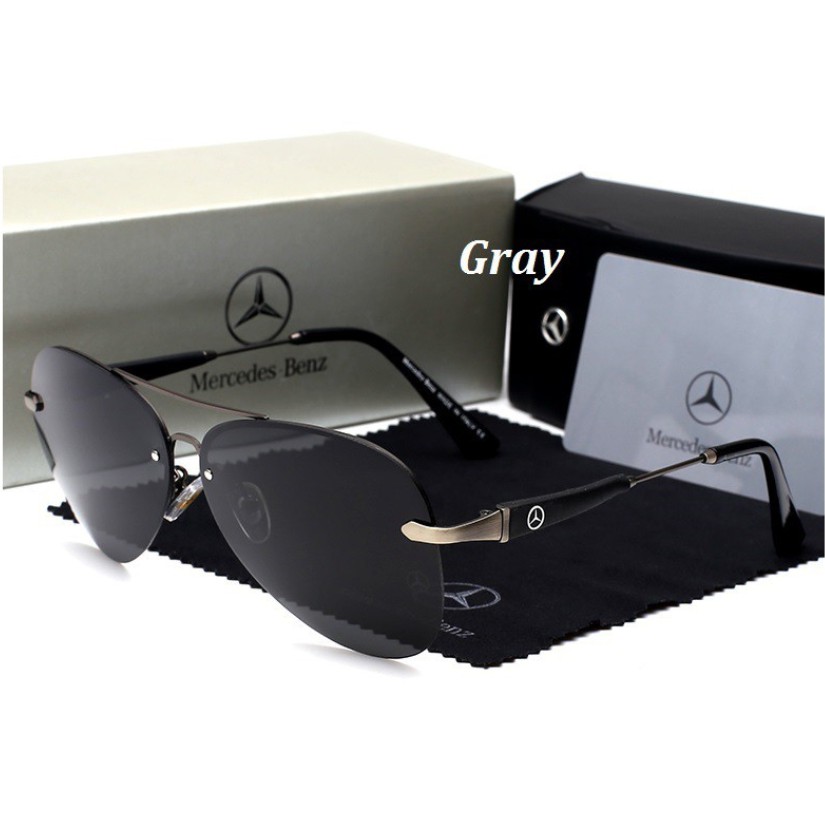 Kacamata Hitam Pria &amp; Wanita Sunglass Mewah Mercedez Benz Pilot Aviator Polaroid Anti UV Matahari