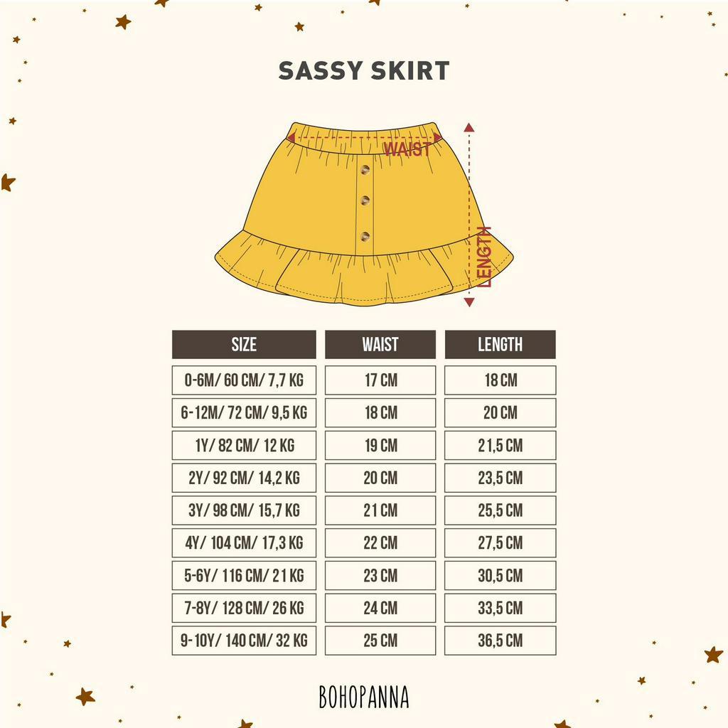 BOHOPANNA SASSY SKIRT 4-10 TAHUN/ Rok Anak Perempuan