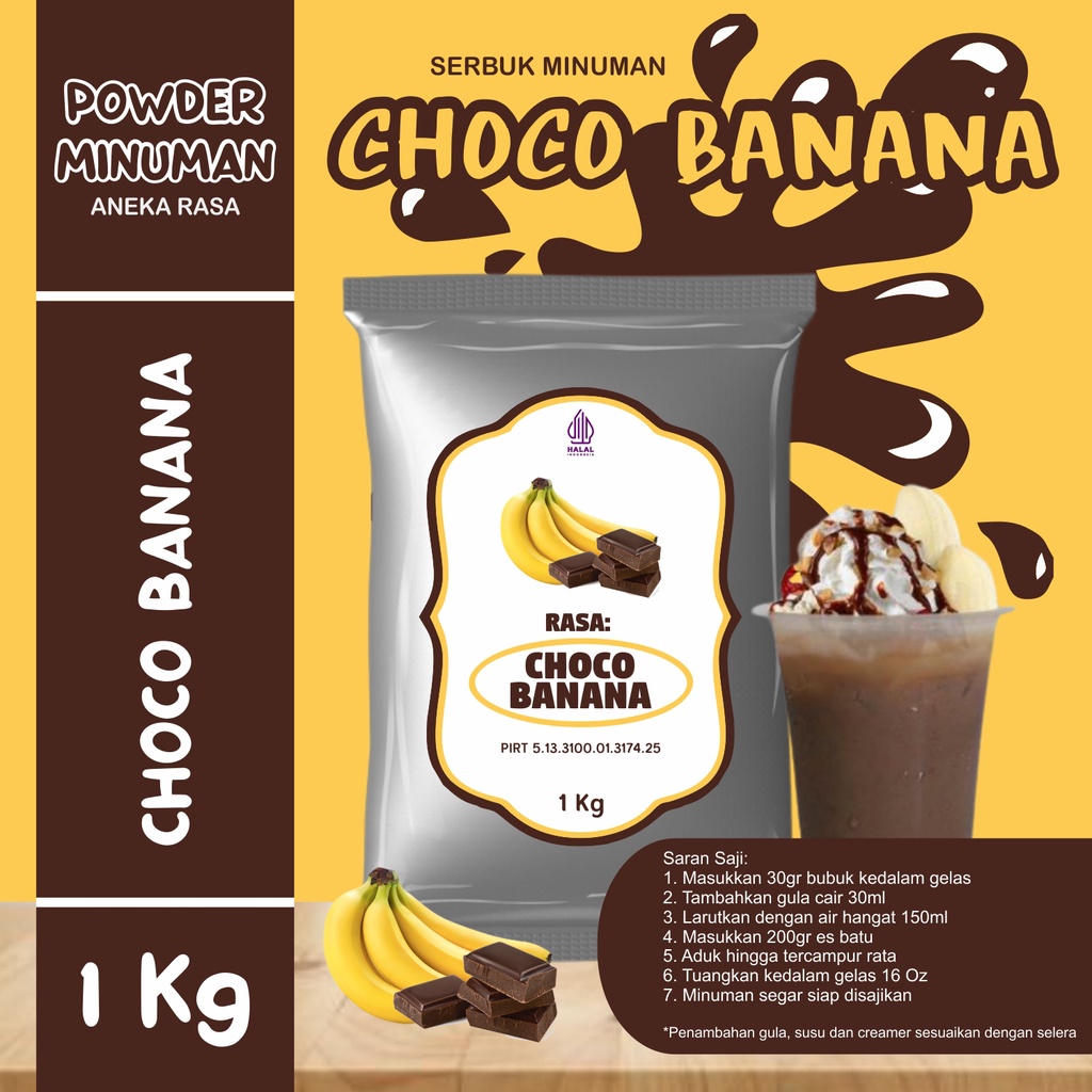 Jual Bubuk Serbuk Minuman Rasa Coklat Pisang Bubuk Minuman Kekinian 1kg