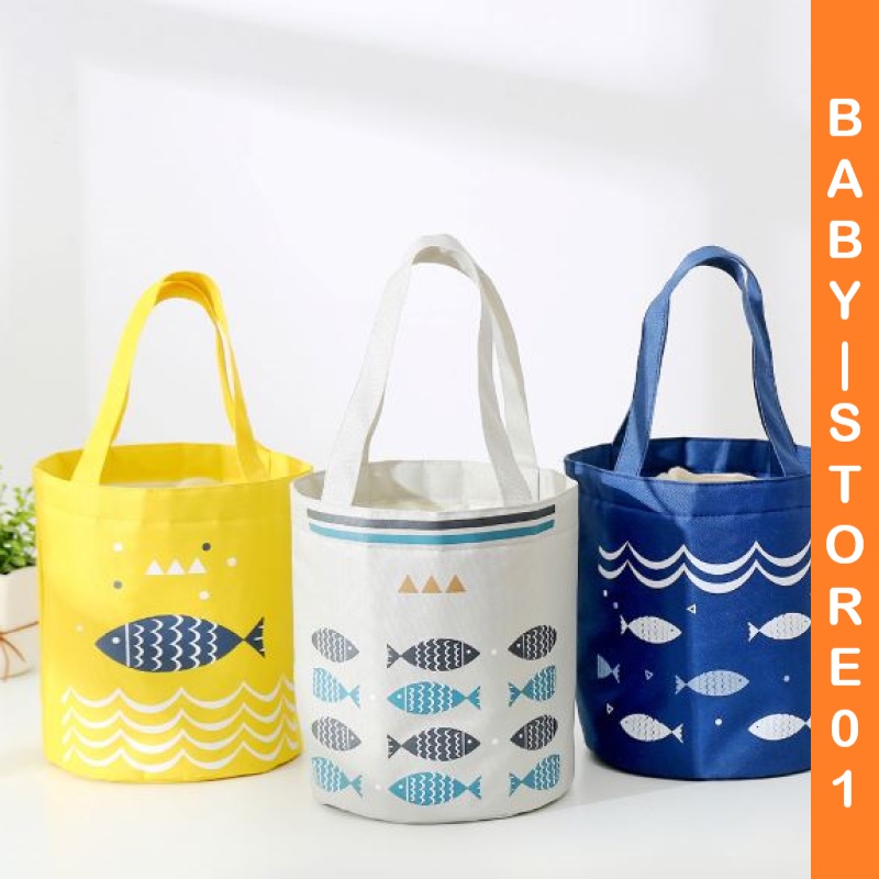 BABY STORE01 - TB109 TAS BEKAL BULAT HANDBAG LUNCH BAG/BEKAL/PIKNIK INSULATED TAHAN PANAS/DINGIN