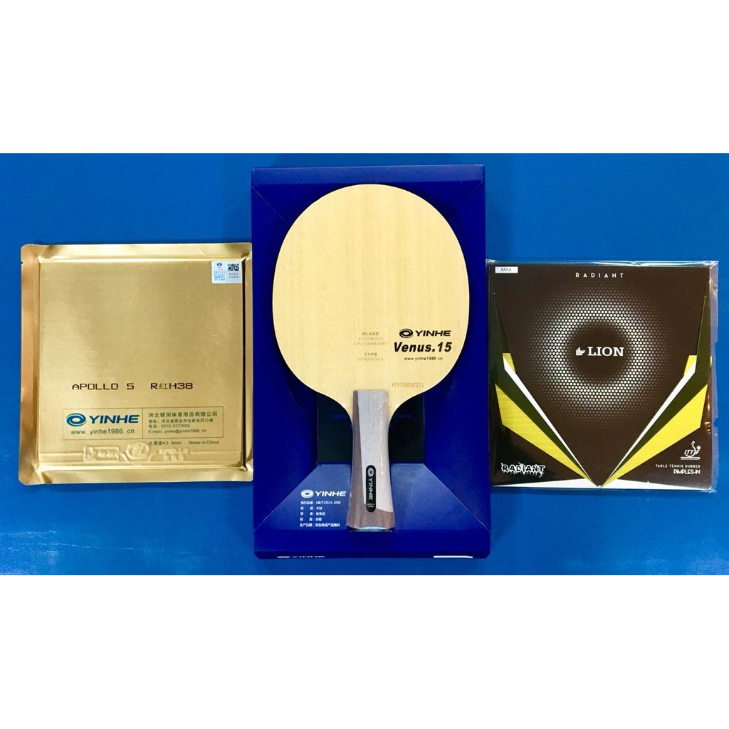 Setup Tenis Meja Pingpong Yinhe Venus V15 Yinhe Apollo 5 Lion Radiant
