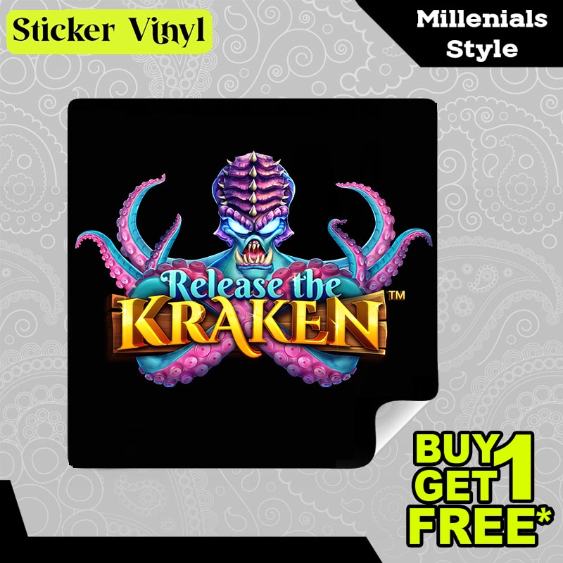

Stiker Sticker Release The Kraken Pragmatic Play Game Slot Aesthetic Bahan Vinyl Satuan Anti Air